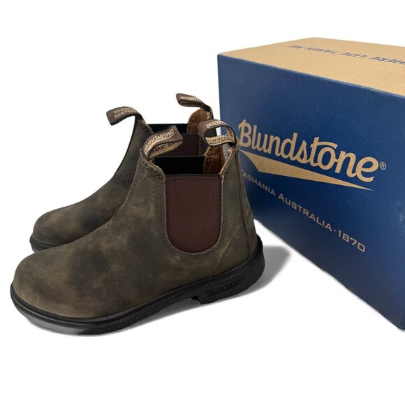 Blundstone 565 Kids Leather Rustic Brown Chelsea Boots Unisex 13 AU Youth US 1 - Picture 5 of 9